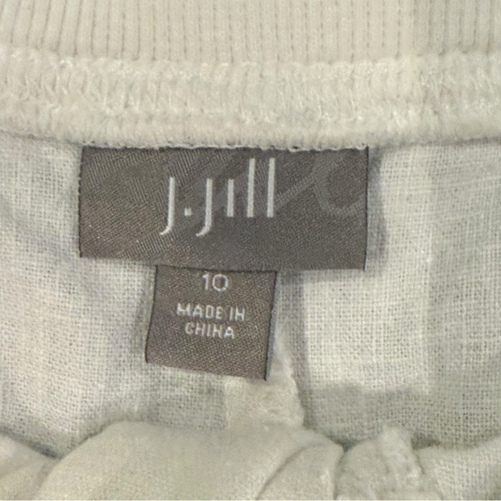 J Jill White Linen Blend Shorts Casual Style Size 10 - Picture 4 of 9